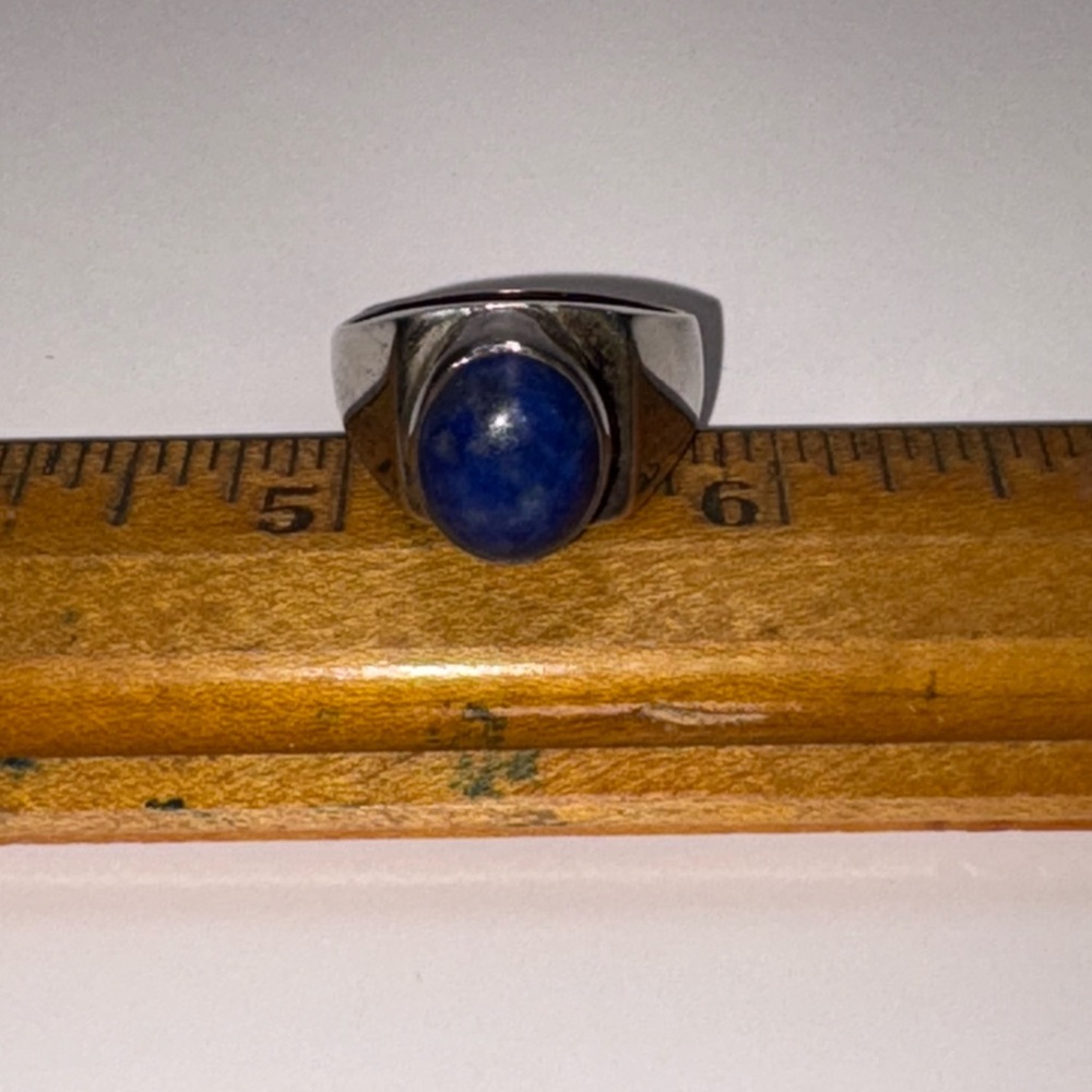 Silver Ring with Lapis Lazuli Stone - Picture 4 of 9